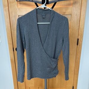 Ann Taylor Gray Wrap Sweater